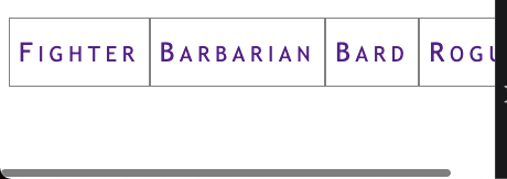 Example of horizontal navigation overflow